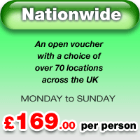Nationwide open voucher for 70 locations for &pound;169 per person