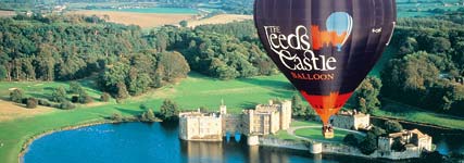 hot air ballooning over Leeds Castle